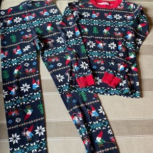 Hanna Andersson Long John Pajama Set; Holiday theme Girls Size 140, 10 (US Sz)